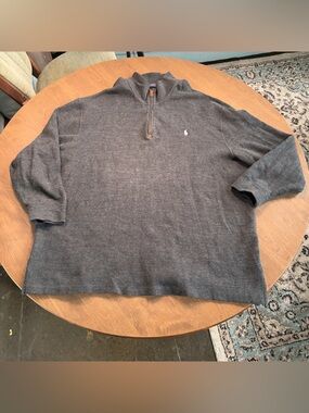 Polo Ralph Lauren 1/4 Zip Sweater Mens 3X B Pullover Gray Sweatshirt